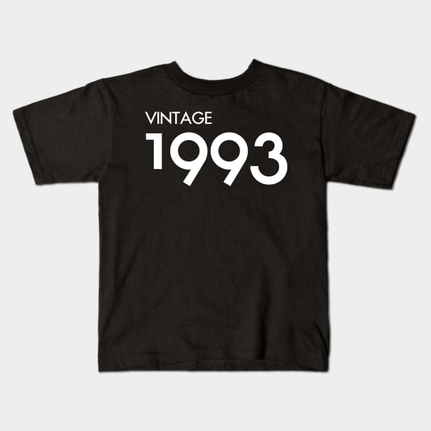 Vintage 1993 Gift 27th Birthday Party Kids T-Shirt by Damsin